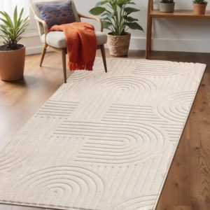 Enyhom Tapis de Salon d'Intérieur 80 x 150 cm, Super Doux, Motif Effet Haut-Bas 3D